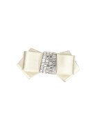 Callisto Ivory Satin/ Silver Schuh Clips