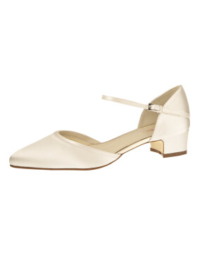 Brautschuhe Piper Ivory Satin, Schmal  / SALE