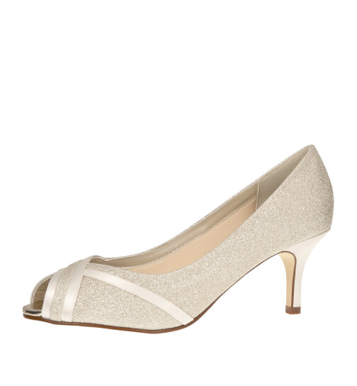 Brautschuhe Margie Ivory Satin/ Fine .SALE 37