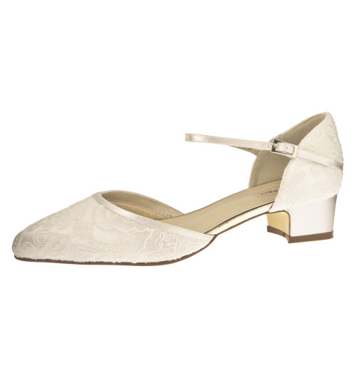 Brautschuhe Angela Ivory Satin / Vintage Lace - 36,5