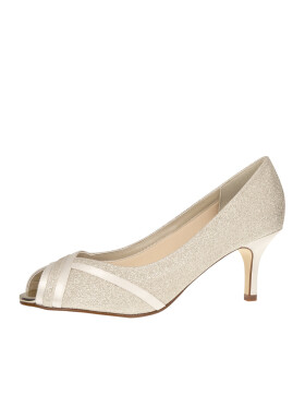 Brautschuhe Margie Ivory Satin/ Fine Glitter Gr.SALE 38,5