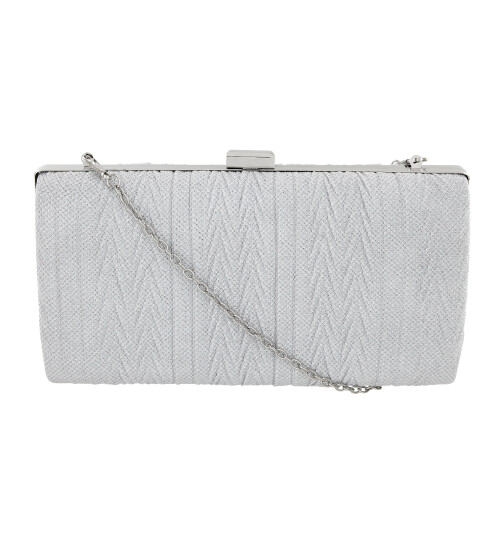 Damen Clutch Brauttasche Anna in Silber
