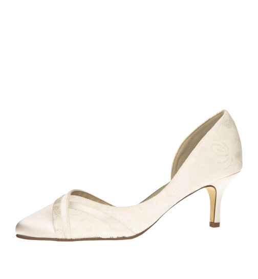Brautschuhe Wilma Ivory Satin/ Spitze 39 Gr.SALE