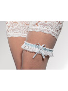 Hochzeit Strumpfband, Braut Strumpfband Wei&szlig;-Blau