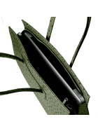 Leder Damen Tasche, Aktentasche, Business Tasche, Schultertasche italienische Handarbeit Straussleder- Grün