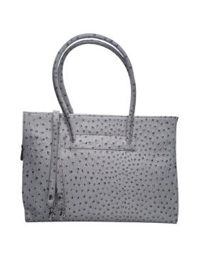 Leder Damen Tasche, Aktentasche, Business Tasche, Schultertasche italienische Handarbeit Krokoleder - grau