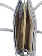 Leder Damen Tasche, Aktentasche, Business Tasche, Schultertasche italienische Handarbeit Krokoleder - grau
