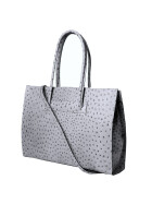 Leder Damen Tasche, Aktentasche, Business Tasche, Schultertasche italienische Handarbeit Krokoleder - grau
