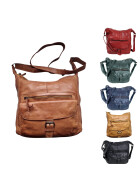 Bear Design "Anna" Damen Ledertasche mittelgroß, Cross-Body Umhängetasche, Beutel Tasche Mittelgroß, Schultertasche echtes Leder Vintage