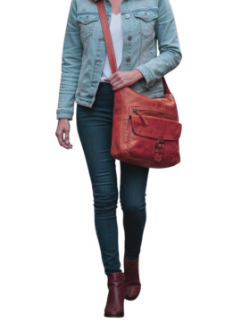 " Anna "Bear Design Leder Tasche Shopper Schultertasche echtes Leder Vintage Look Rot