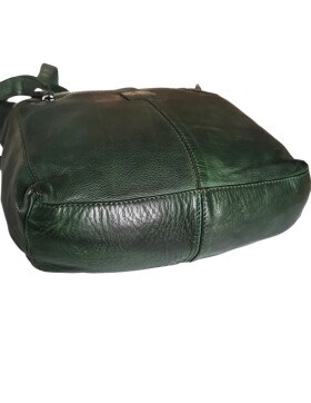 " Anna "Bear Design Leder Tasche Shopper Schultertasche echtes Leder Vintage Look Grün