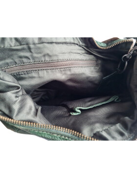 " Anna "Bear Design Leder Tasche Shopper Schultertasche echtes Leder Vintage Look Grün