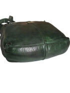 " Anna "Bear Design Leder Tasche Shopper Schultertasche echtes Leder Vintage Look Grün