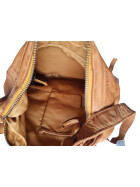 " Anna "Bear Design Leder Tasche Shopper Schultertasche echtes Leder Vintage Look Gelb