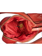 Brusttasche Sling Rucksack Schultertasche, LEDER Crossbody UNISEX Umh&auml;ngetasche Sporttasche Kompatibel Reise Daypack Used Look CL 36137 Rot