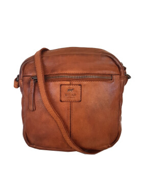 Bear Design Tasche Umh&auml;ngetasche Crossbody &quot; Robin&quot; CL35952 gewaschenes Leder in Used Look Cognac