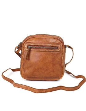 Bear Design Tasche Umh&auml;ngetasche Crossbody &quot; Robin&quot; CL35952 gewaschenes Leder in Used Look Cognac