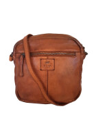 Bear Design Tasche Umh&auml;ngetasche Crossbody &quot; Robin&quot; CL35952 gewaschenes Leder in Used Look Cognac