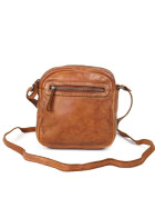 Bear Design Tasche Umh&auml;ngetasche Crossbody &quot; Robin&quot; CL35952 gewaschenes Leder in Used Look Cognac
