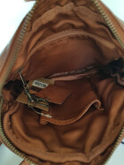 Bear Design Tasche Umh&auml;ngetasche Crossbody &quot; Robin&quot; CL35952 gewaschenes Leder in Used Look Cognac