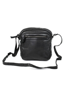 Bear Design Tasche Umh&auml;ngetasche Crossbody &quot; Robin&quot; CL35952 gewaschenes Leder in Used Look Schwarz