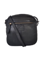 Bear Design Tasche Umh&auml;ngetasche Crossbody &quot; Robin&quot; CL35952 gewaschenes Leder in Used Look Schwarz