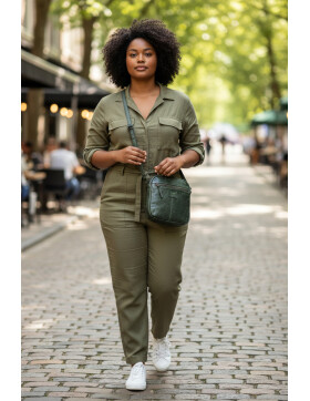 Bear Design Tasche Umh&auml;ngetasche Crossbody " Robin" CL35952 gewaschenes Leder in Used Look Gr&uuml;n