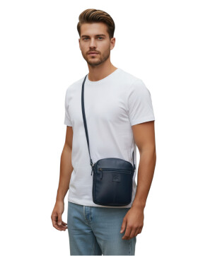 Bear Design Tasche Umh&auml;ngetasche Crossbody " Robin" CL35952 gewaschenes Leder in Used Look Blau