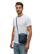 Bear Design Tasche Umh&auml;ngetasche Crossbody " Robin" CL35952 gewaschenes Leder in Used Look Blau