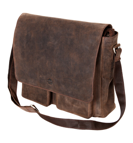 Bear Design Business- / Laptop- / Aktentasche Collegetasche XXL UNISEX, B&uuml;ffel Leder HD 31252