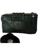 Bear Design  Clutch, Umh&auml;ngetasche , kleine Schultertasche mit Nieten Leder Vintage