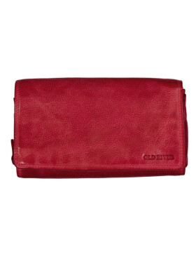 Leder Damen Geldb&ouml;rse XXL, Lederb&ouml;rse Portemonnaie Brieftasche Nappaleder mit Geldscheinf&auml;cher, Box Travel Organizer Rot