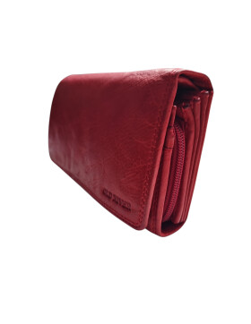 Leder Damen Geldbörse XXL, Lederbörse Portemonnaie Brieftasche Nappaleder mit Geldscheinfächer, Box Travel Organizer Rot