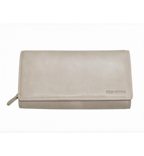 Leder Damen Geldbörse XXL, Lederbörse Portemonnaie Brieftasche Nappaleder mit Geldscheinfächer, Box Travel Organizer Helltan