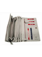 Leder Damen Geldbörse XXL, Lederbörse Portemonnaie Brieftasche Nappaleder mit Geldscheinfächer, Box Travel Organizer Helltan