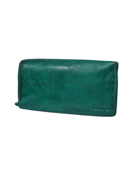 Leder Damen Geldb&ouml;rse XXL, Lederb&ouml;rse Portemonnaie Brieftasche Nappaleder mit Geldscheinf&auml;cher, Box Travel Organizer T&uuml;rkis