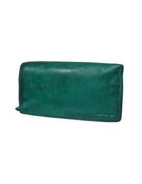 Leder Damen Geldbörse XXL, Lederbörse Portemonnaie Brieftasche Nappaleder mit Geldscheinfächer, Box Travel Organizer Türkis