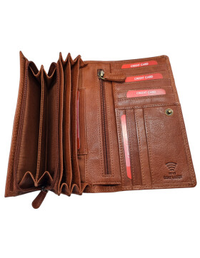 Leder Damen Geldbörse XXL, Lederbörse Portemonnaie Brieftasche Nappaleder mit Geldscheinfächer, Box Travel Organizer Türkis