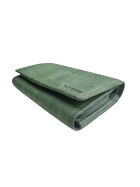 Leder Damen Geldbörse XXL, Lederbörse Portemonnaie Brieftasche Nappaleder mit Geldscheinfächer, Box Travel Organizer Grün