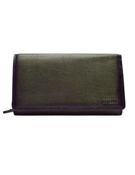 Leder Damen Geldbörse XXL, Lederbörse Portemonnaie Brieftasche Nappaleder mit Geldscheinfächer, Box Travel Organizer Dunkelgrün