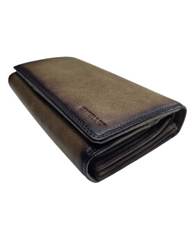 Leder Damen Geldbörse XXL, Lederbörse Portemonnaie Brieftasche Nappaleder mit Geldscheinfächer, Box Travel Organizer Dunkelgrün