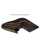 Leder Damen Geldbörse XXL, Lederbörse Portemonnaie Brieftasche Nappaleder mit Geldscheinfächer, Box Travel Organizer Dunkelgrün