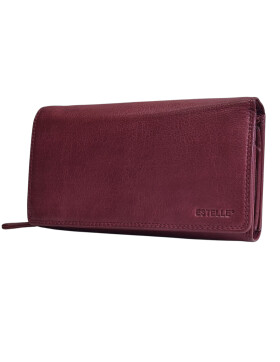 Leder Damen Geldbörse XXL, Lederbörse Portemonnaie Brieftasche Nappaleder mit Geldscheinfächer, Box Travel Organizer Lila