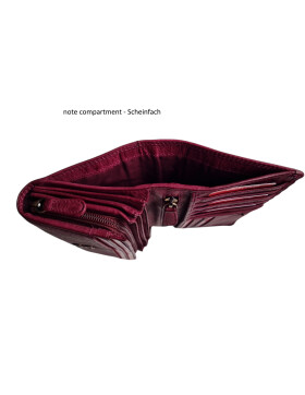 Leder Damen Geldbörse XXL, Lederbörse Portemonnaie Brieftasche Nappaleder mit Geldscheinfächer, Box Travel Organizer Lila