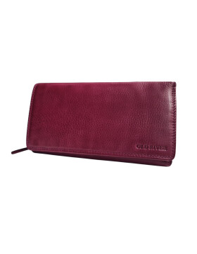 Leder Damen Geldb&ouml;rse XXL, Lederb&ouml;rse Portemonnaie Brieftasche Nappaleder mit Geldscheinf&auml;cher, Box Travel Organizer Lila