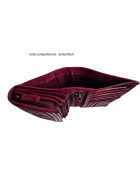 Leder Damen Geldbörse XXL, Lederbörse Portemonnaie Brieftasche Nappaleder mit Geldscheinfächer, Box Travel Organizer Lila