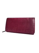 Leder Damen Geldb&ouml;rse XXL, Lederb&ouml;rse Portemonnaie Brieftasche Nappaleder mit Geldscheinf&auml;cher, Box Travel Organizer Lila