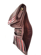 Leder Damen Geldbörse XXL, Lederbörse Portemonnaie Brieftasche Nappaleder mit Geldscheinfächer, Box Travel Organizer Braun