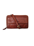 Damen Leder Handytasche Geldb&ouml;rse, Umh&auml;ngetasche Crossbody Bag Handy Brieftasche,Smartphone Umh&auml;ngetasche, kleine Umh&auml;ngetasche Cognac