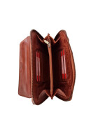 Damen Leder Handytasche Geldb&ouml;rse, Umh&auml;ngetasche Crossbody Bag Handy Brieftasche,Smartphone Umh&auml;ngetasche, kleine Umh&auml;ngetasche Cognac